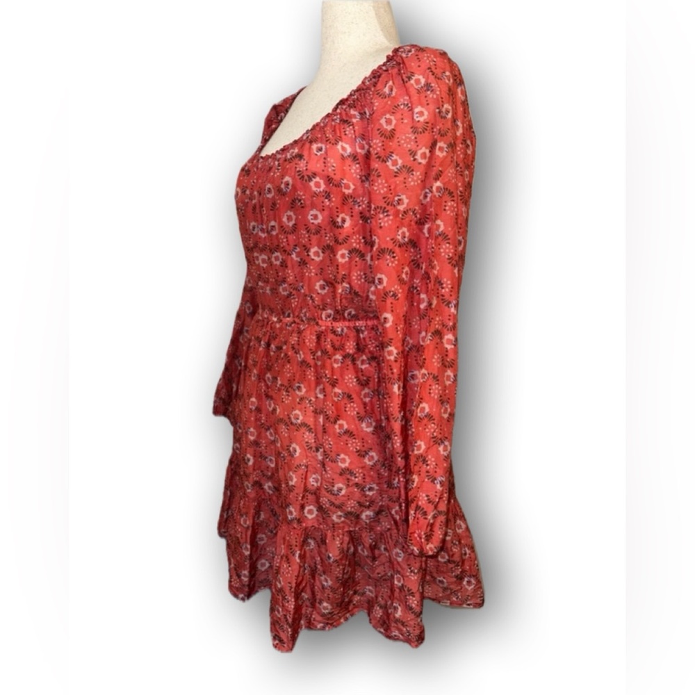 Floral xiRENA Jia Floral Off-Shoulder Red Dress Silk blend. No belt